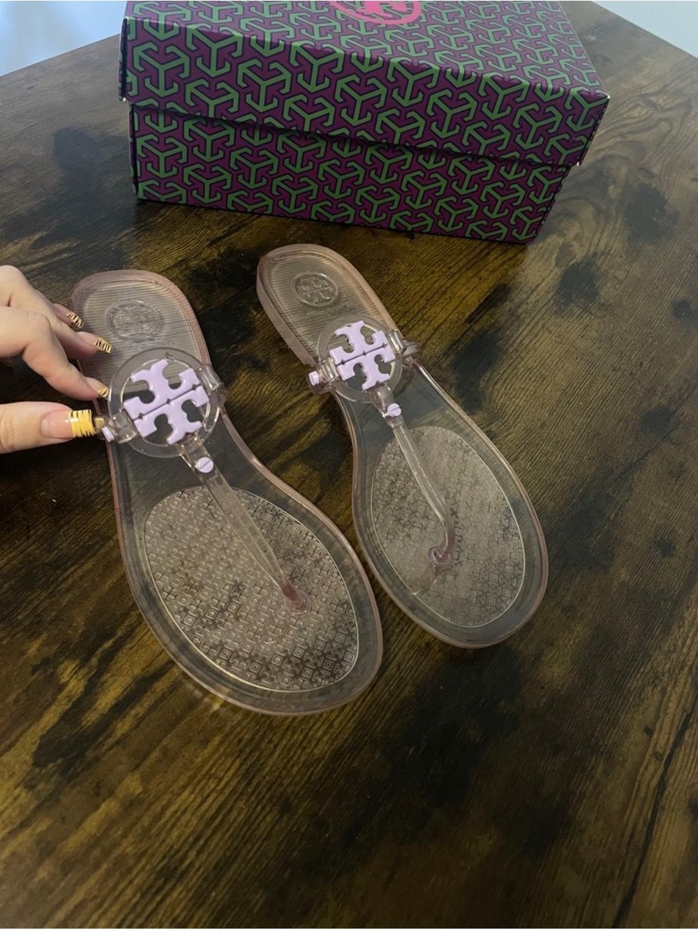 Tory Burch lilac Mini Miller jelly thong sandal